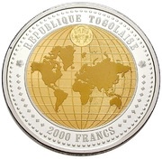 2000 Francs CFA Year of the Monkey obverse image