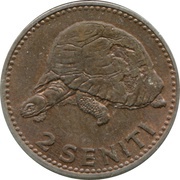 2 Seniti - Taufa'ahau Tupou IV, Tonga, 1968-1974 reverse image