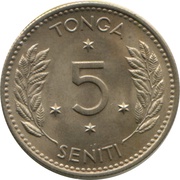 5 Seniti - Taufa'ahau Tupou IV reverse image