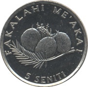 5 Seniti - Taufa'ahau Tupou IV FAO reverse image