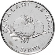 5 Seniti - Taufa'ahau Tupou IV FAO, Tonga, 2002-2005 reverse image