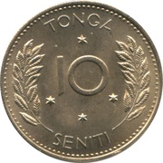10 Seniti - Taufa'ahau Tupou IV reverse image