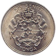 50 Seniti - Taufa'ahau Tupou IV, Tonga, 1968 reverse image