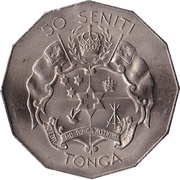 50 Seniti - Taufa'ahau Tupou IV, Tonga, 1974 reverse image