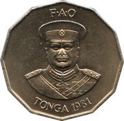50 Seniti - Taufa'ahau Tupou IV FAO; non-magnetic obverse image