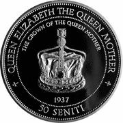 50 Seniti The Queen Mother, Tonga, 1996 reverse image