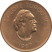 1 Pa'anga - Taufa'ahau Toupou IV Countermarked - IN MEMORIAM obverse image