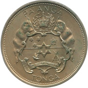 1 Pa'anga - Taufa'ahau Toupou IV Coronation, Tonga, 1967 reverse image