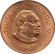 1 Pa'anga - Taufa'ahau Tupou IV Countermarked - INVESTITURE obverse image
