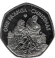 1 Pa'anga - Taufa'ahau Tupou IV Christmas, Tonga, 1988 reverse image