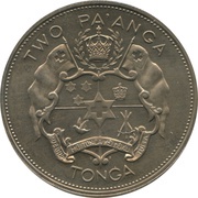 2 Pa'anga - Taufa'ahau Tupou IV Coronation, Tonga, 1967 reverse image