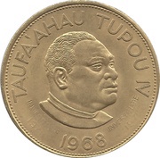 2 Pa'anga - Taufa'ahau Tupou IV Countermarked - INVESTITURE obverse image