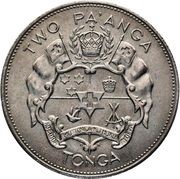 2 Pa'anga - Taufa'ahau Tupou IV, Tonga, 1968-1974 reverse image