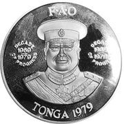 2 Pa'anga - Taufa'ahau Tupou IV Humpback Whale; Silver Proof issue obverse image