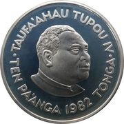 10 Pa'anga - Taufa'ahau Tupou IV Commonwealth Games 1982 obverse image