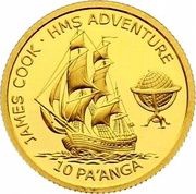 10 Pa'anga - Taufa'ahau Tupou IV HMS Adventure, Tonga, 2003 reverse image