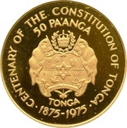 50 Pa'anga - Taufa’ahau Tupou IV King George Tupou II reverse image