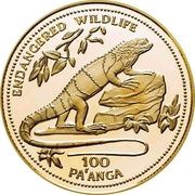 100 Pa'anga - Taufa'ahau Tupou IV Lau Banded Iguana, Tonga, 1994 reverse image