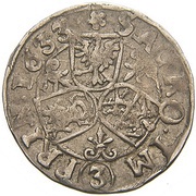 3 Kreuzers - Albrecht von Wallenstein, Bohemia, 1630-1634 reverse image