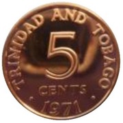 5 Cents - Elizabeth II, Trinidad and Tobago, 1966-1972 reverse image