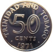 50 Cents - Elizabeth II, Trinidad and Tobago, 1966-1971 reverse image