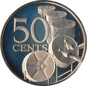 50 Cents - Elizabeth II, Trinidad and Tobago, 1973-1976 reverse image