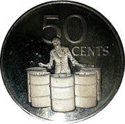 50 Cents Silver Proof issue, Trinidad and Tobago, 1983-1984 reverse image