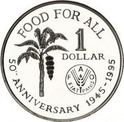 1 Dollar FAO; Silver Proof issue, Trinidad and Tobago, 1995 reverse image