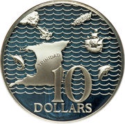 10 Dollars - Elizabeth II Independence, Trinidad and Tobago, 1972 reverse image