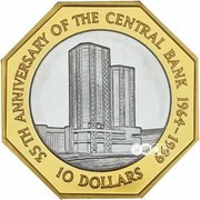 10 Dollars Central Bank reverse image