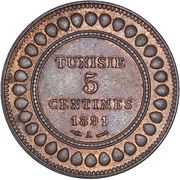 5 Centimes - Ali III reverse image