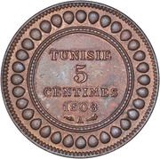 5 Centimes - Muhammad V reverse image