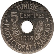 5 Centimes - Muhammad V Essai reverse image
