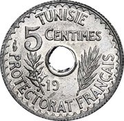 5 Centimes - Ahmad II Zinc Essai reverse image