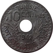 10 Centimes - Ahmad II reverse image
