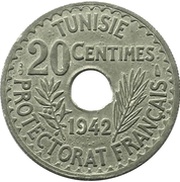 20 Centimes - Ahmad II reverse image