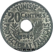 20 Centimes - Ahmad II Essai reverse image