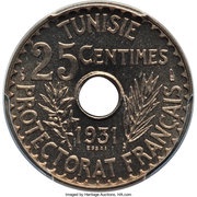 25 Centimes - Ahmad II Essai reverse image