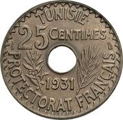 25 Centimes - Ahmad II reverse image