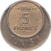 5 Francs - Muhammad VIII Piedfort Essai reverse image