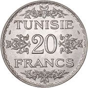 20 Francs - Ahmad II, Tunisia, 1935-1937 reverse image