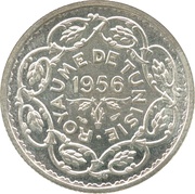 20 Francs - Muhammad VIII, Tunisia, 1956 reverse image