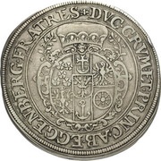 1 Thaler - Johann Christian and Johann Seyfried Krummau, Bohemia, 1654 reverse image