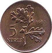 5 Kuruş FAO reverse image