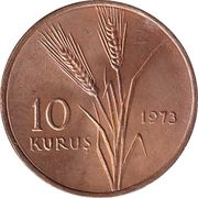 10 Kuruş, Turkey, 1958-1974 reverse image
