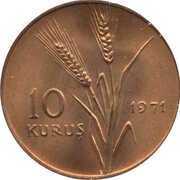 10 Kuruş FAO, Turkey, 1971-1974 reverse image