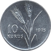 10 Kuruş FAO, Turkey, 1975 reverse image