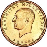 500 Kuruş Gold Bullion Coinage, Turkey, 1923-1999 reverse image