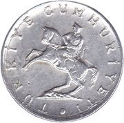 5 Lira small type; crescent to left obverse image