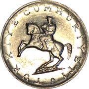 5 Lira small type; crescent to right; large 5 obverse image
